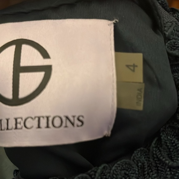 JS COLLECTIONS Elegant Navy Blue Textured nylon Dress SIze 4 - Picture 9 of 10